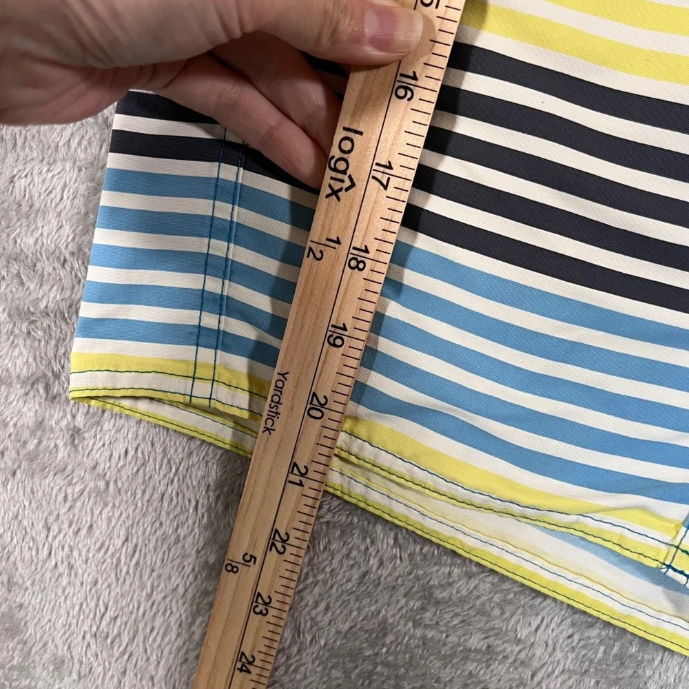 Patagonia‎ Boardshorts Mens Size 28 Yellow Blue Striped 11